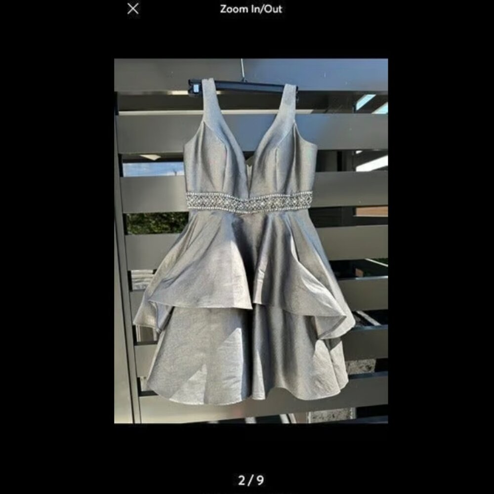 Metallic Grey Dress - homecoming or cocktail party